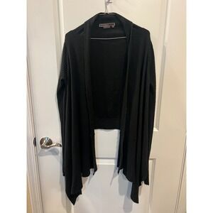 To The Max Womens Cardigan Draped Waterfall Front‎ Black Small